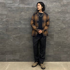 OMBRE CHECK OPEN COLLAR SHIRT L/S #BROWN [23FWE-WMS-OC01]