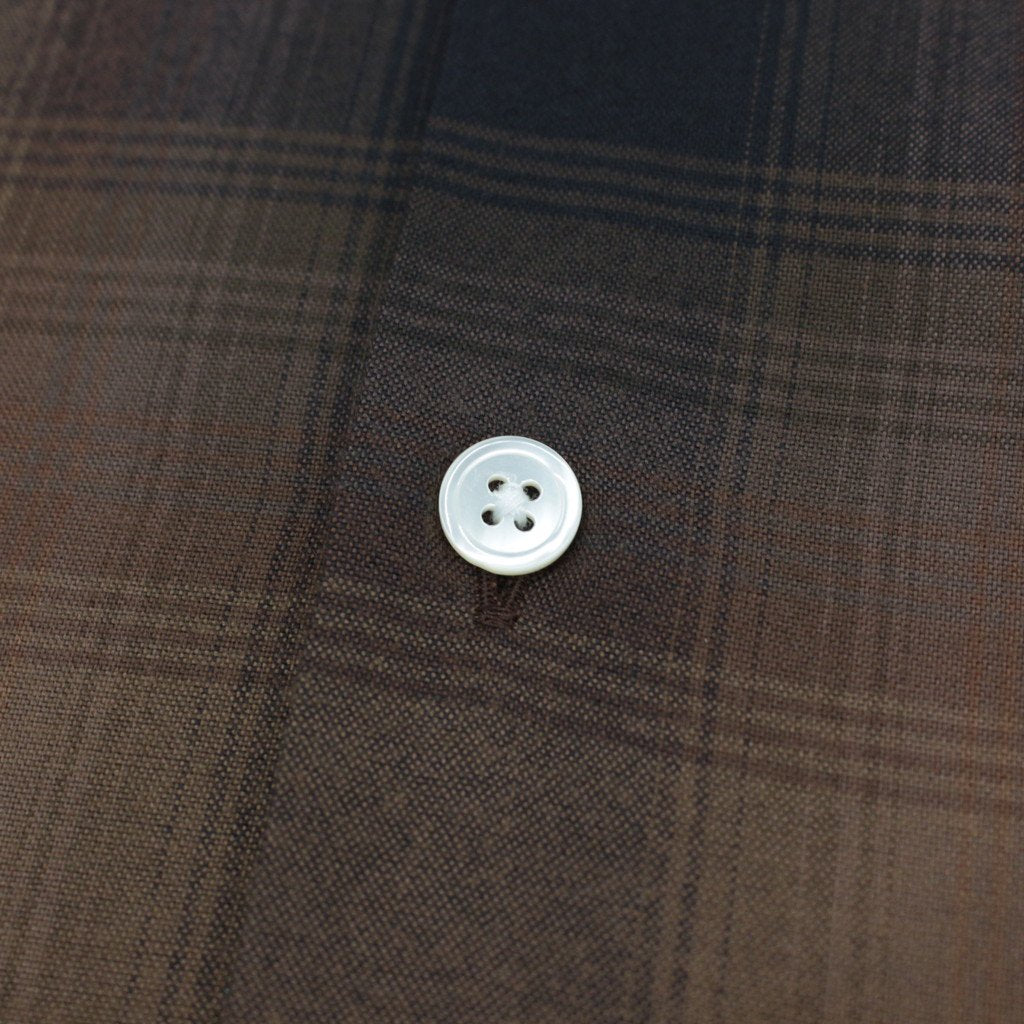 OMBRE CHECK OPEN COLLAR SHIRT L/S #BROWN [23FWE-WMS-OC01]