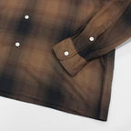 OMBRE CHECK OPEN COLLAR SHIRT L/S #BROWN [23FWE-WMS-OC01]