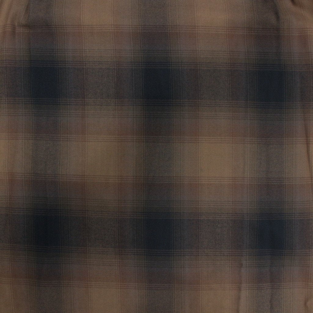 OMBRE CHECK OPEN COLLAR SHIRT L/S #BROWN [23FWE-WMS-OC01]