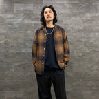OMBRE CHECK OPEN COLLAR SHIRT L/S #BROWN [23FWE-WMS-OC01]