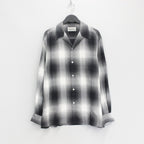 OMBRE CHECK OPEN COLLAR SHIRT L/S #WHITE [23FWE-WMS-OC01]