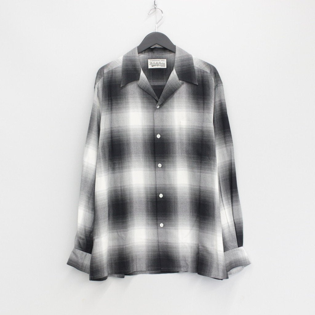 OMBRE CHECK OPEN COLLAR SHIRT L/S #WHITE [23FWE-WMS-OC01]