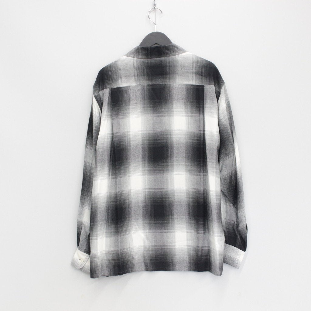 OMBRE CHECK OPEN COLLAR SHIRT L/S #WHITE [23FWE-WMS-OC01]