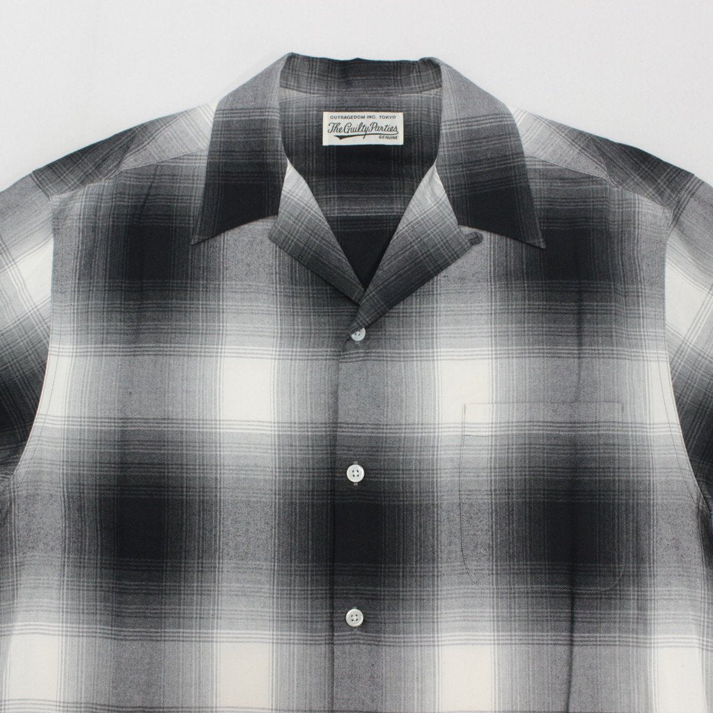 OMBRE CHECK OPEN COLLAR SHIRT L/S #WHITE [23FWE-WMS-OC01]