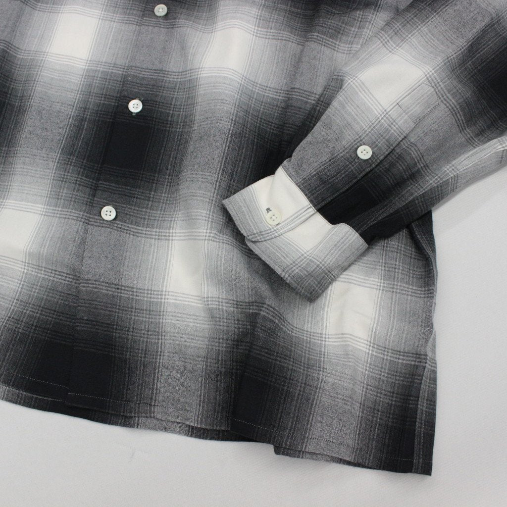 OMBRE CHECK OPEN COLLAR SHIRT L/S #WHITE [23FWE-WMS-OC01]