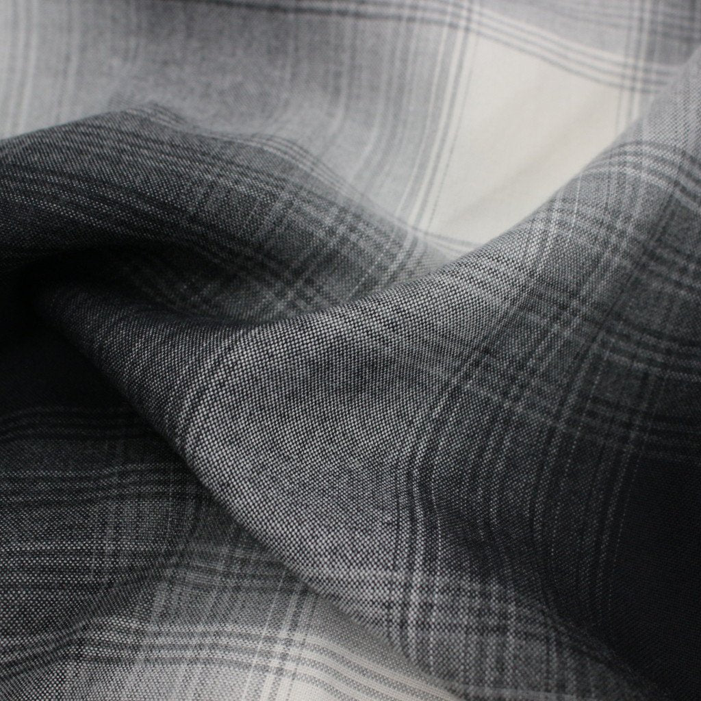 OMBRE CHECK OPEN COLLAR SHIRT L/S #WHITE [23FWE-WMS-OC01]