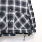Ombre Plaid Hooded Shirt #Black Plaid [SD26S-SH03]
