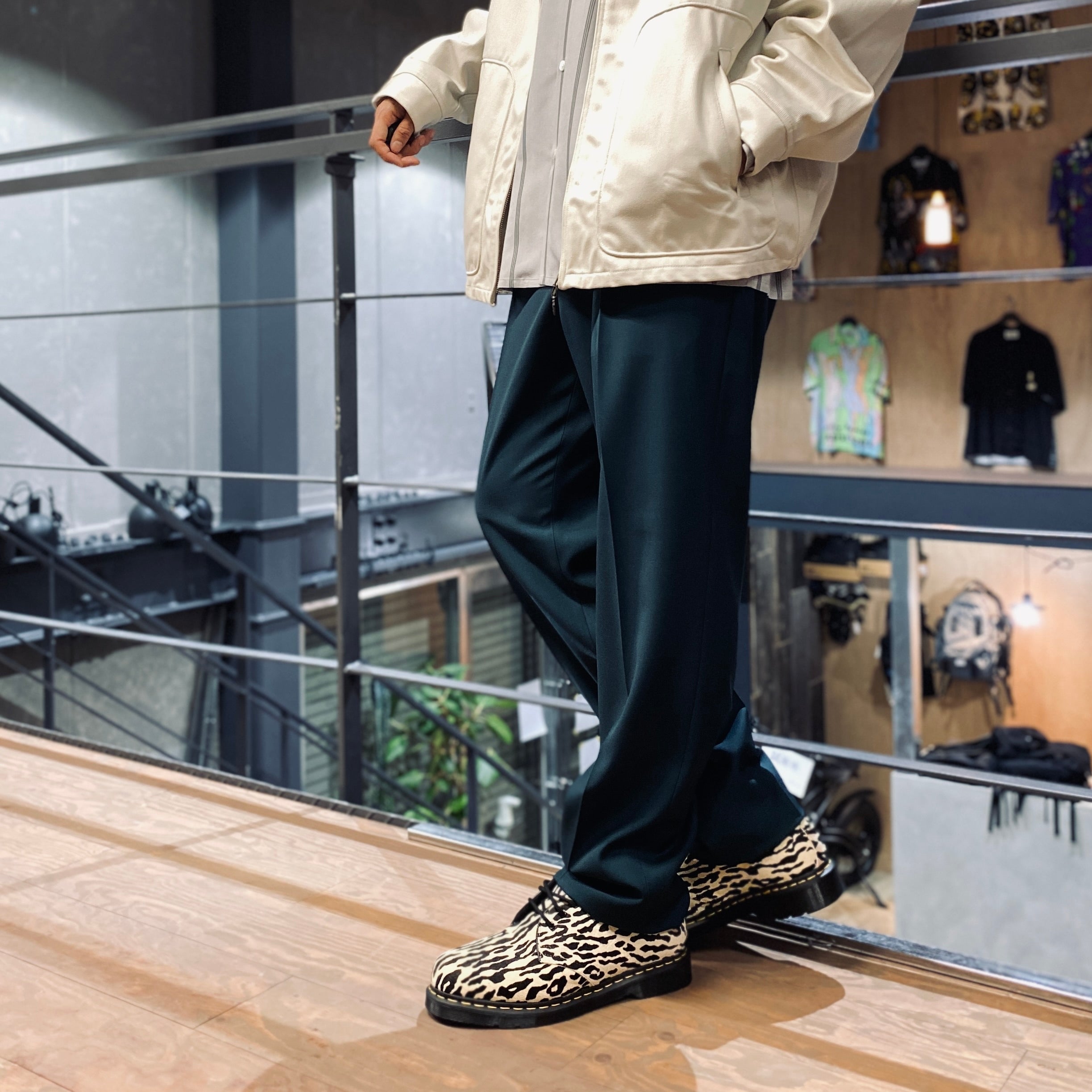 PLEATED TROUSERS -TYPE 2- #D-TURQUOISE [23FW-WMP-TR17]