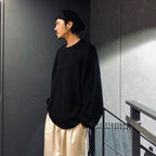 SPLICE KNIT SWEATER #BLACK [FW23-KN01]
