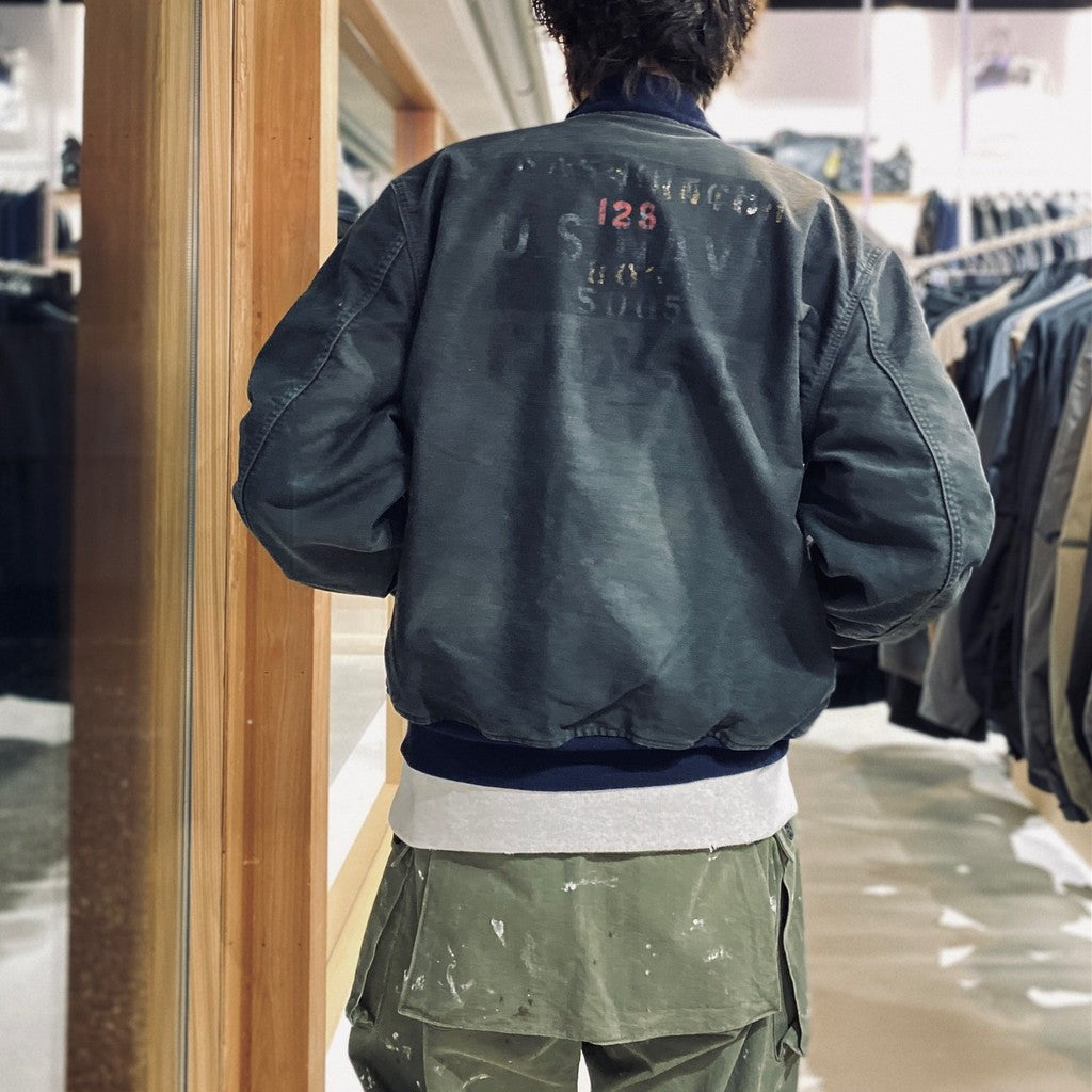 USN DECK ZIP JACKET AGED #AGED NAVY [BW252-UDZJ]