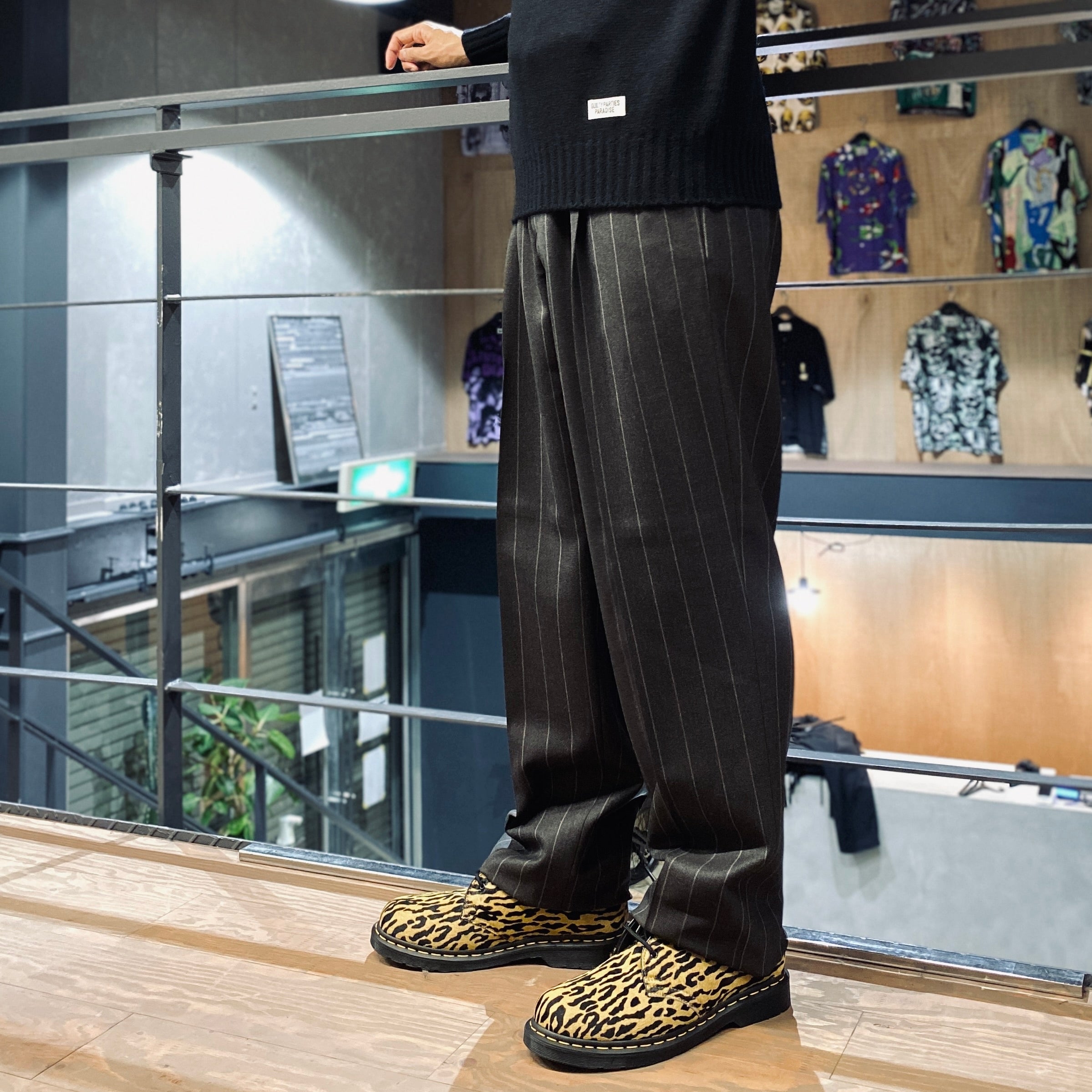 DOUBLE PLEATED TROUSERS #CHARCOAL [23FW-WMP-TR21]