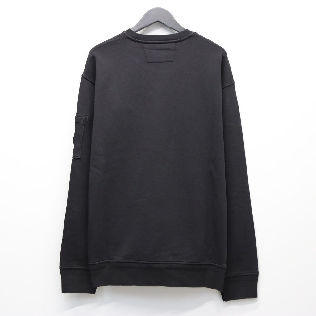 COTTON DIAGONAL FLEECE CREWNECK LENS SWEATSHIRT #BLACK 999 [20CMSS036A-110044G]