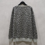 豹紋馬海毛圓領毛衣 #灰色 [24FW-WMK-KN11]