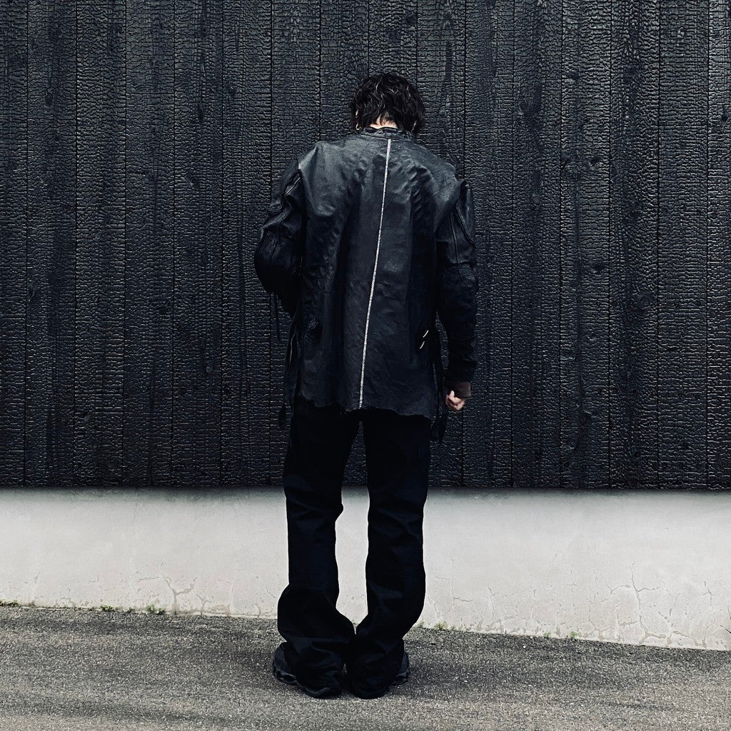 Rustic Edged Easy Rider's (VEGETABLE TANNING PIG LEATHER) #BLACK [M-P1-LW3]