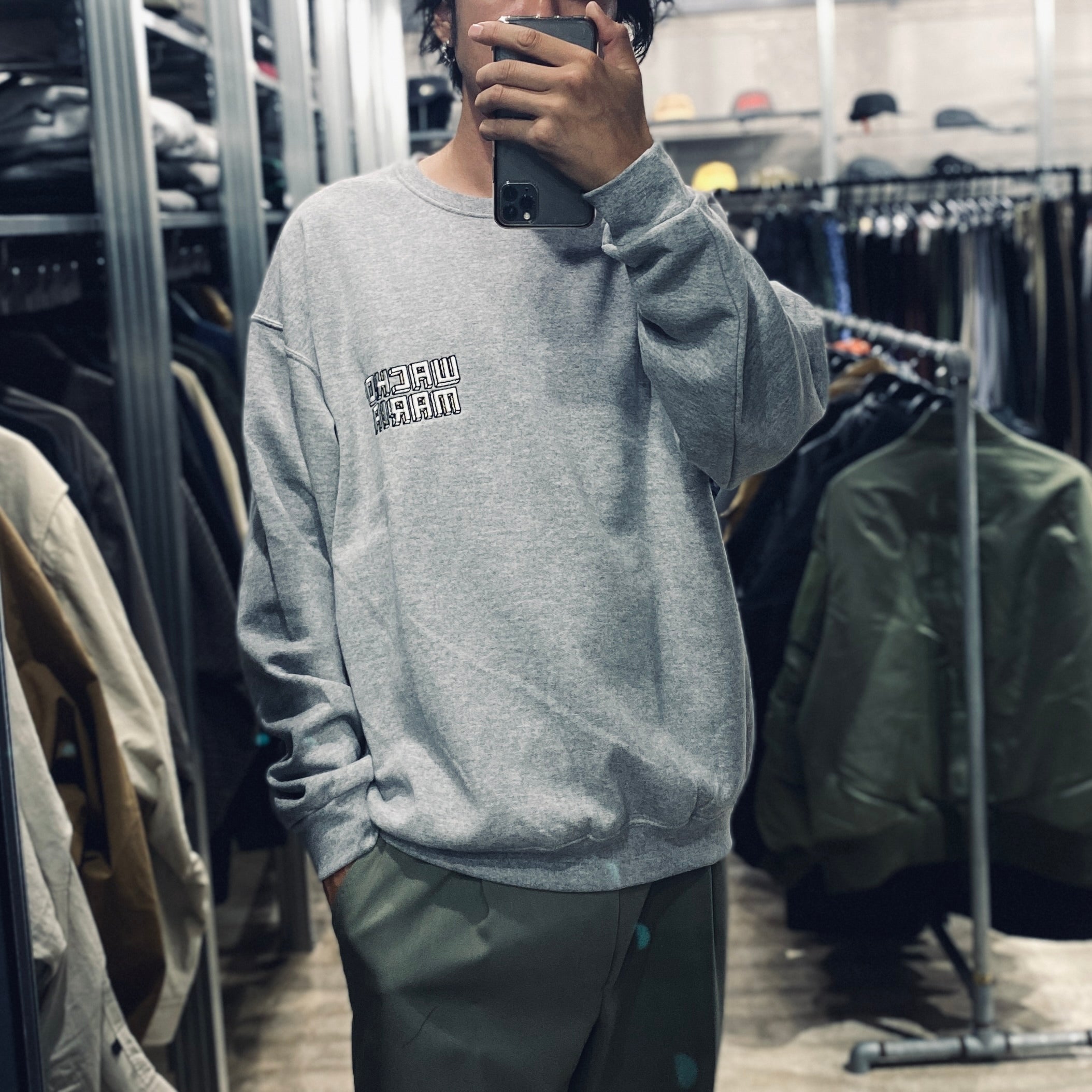 CREW NECK SWEAT SHIRT -TYPE 5- #GRAY [23FW-WMC-SS13]