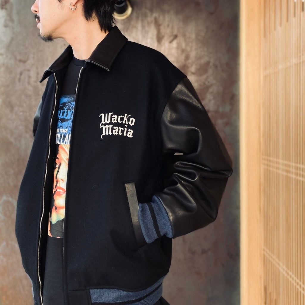 LEATHER VARSITY JACKET ( TYPE-1 ) #BLACK [26SS-WMO-BL05