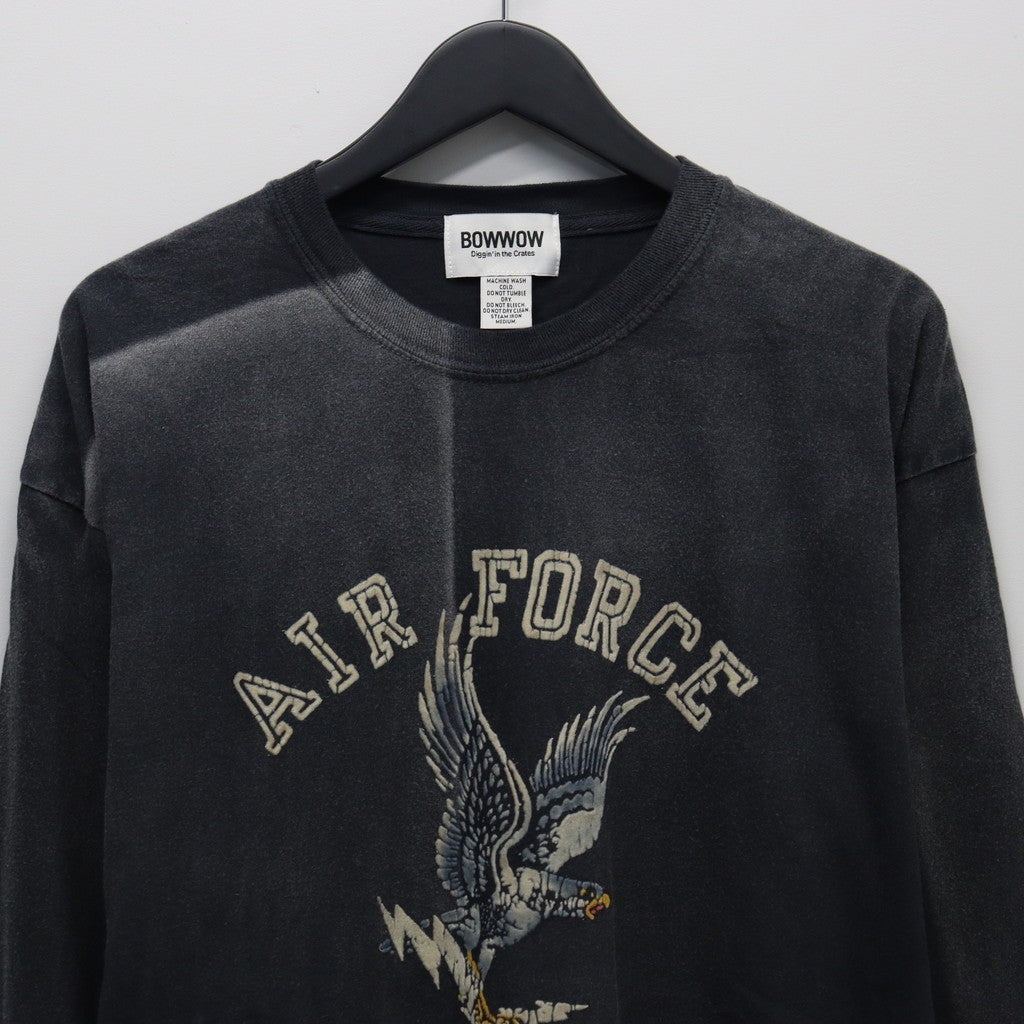 美國空軍鷹圖案長袖T卹（做舊款）#做舊黑色 [BW252-UAL]