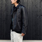 DOUBLE RIDERS LEATHER JACKET ( TYPE-2 ) #BLACK [25FW-WMO-BL03]