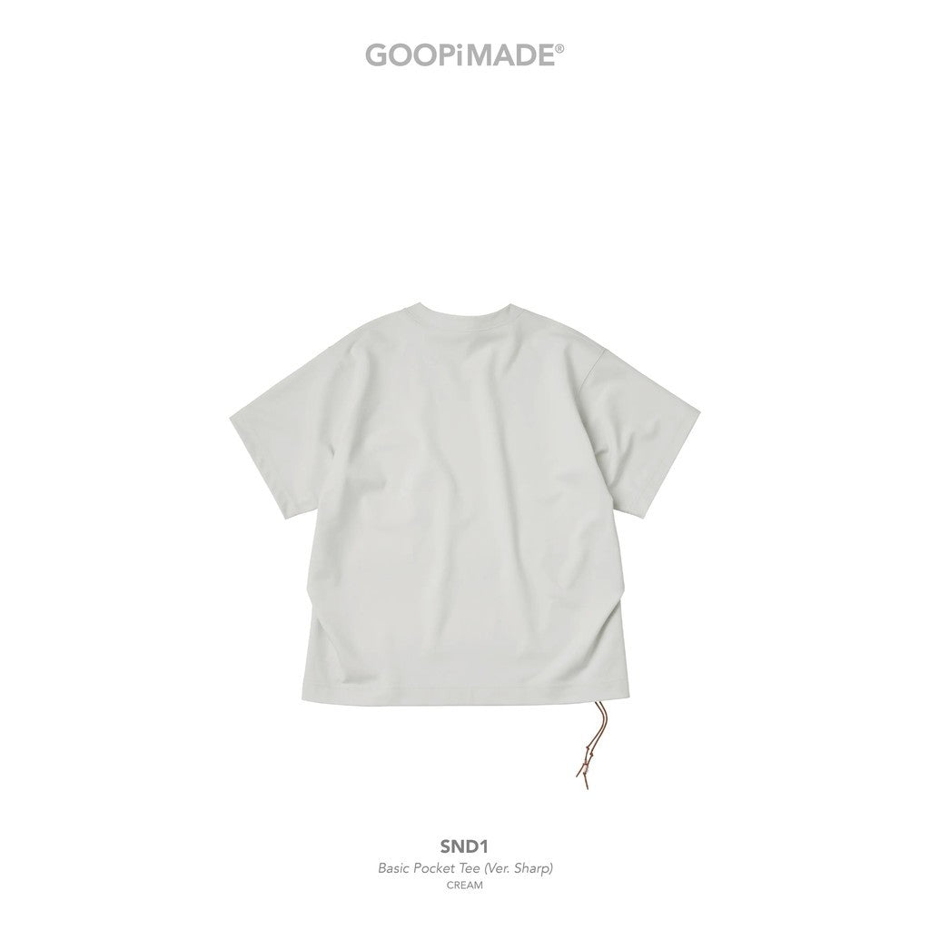 SND1 - Basic Pocket Tee (Ver. Sharp) #Cream [GOOPI-26SS-APR-01]