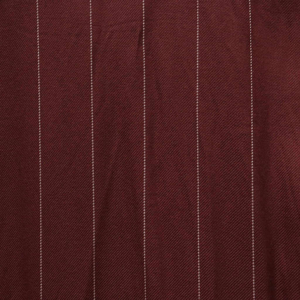 STRIPED OPEN COLLAR SHIRT L/S (TYPE-2) #BURGUNDY [24FW-WMS-OC06]
