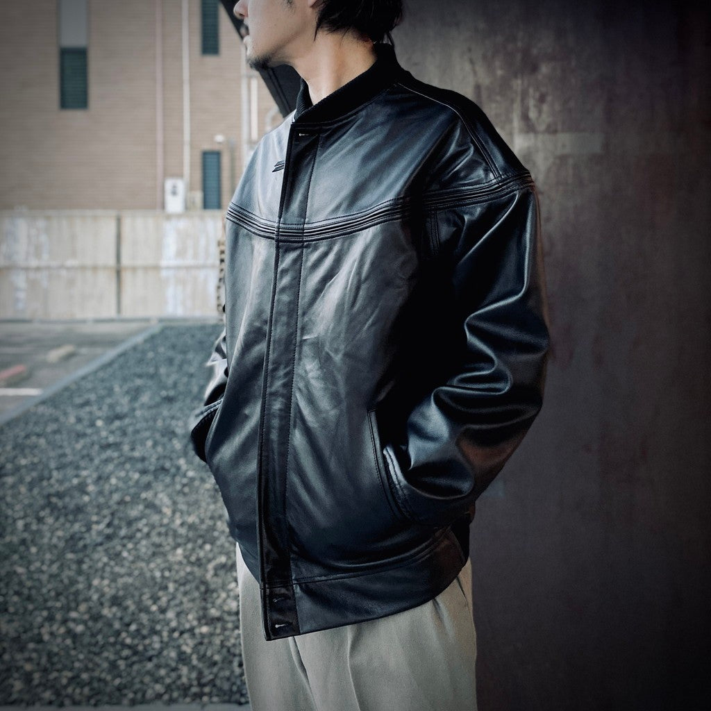 LEATHER DERBY JACKET #BLACK [tc25f001]