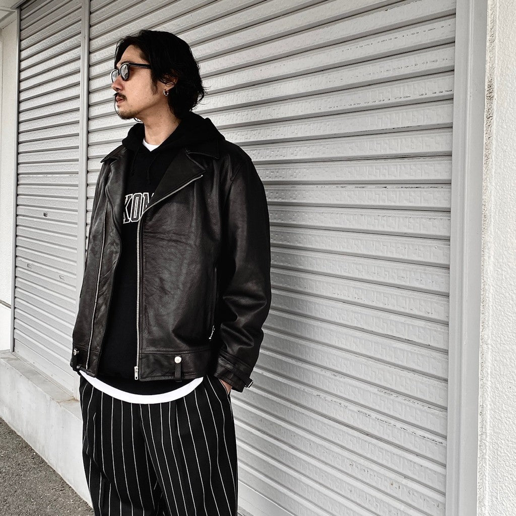 DOUBLE RIDERS LEATHER JACKET -TYPE 2- #BLACK [24SS-WMO-BL04]