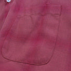 OMBRE CHECK OPEN COLLAR SHIRT S/S ( TYPE-3 ) #PINK [25SS-WMS-OC20]