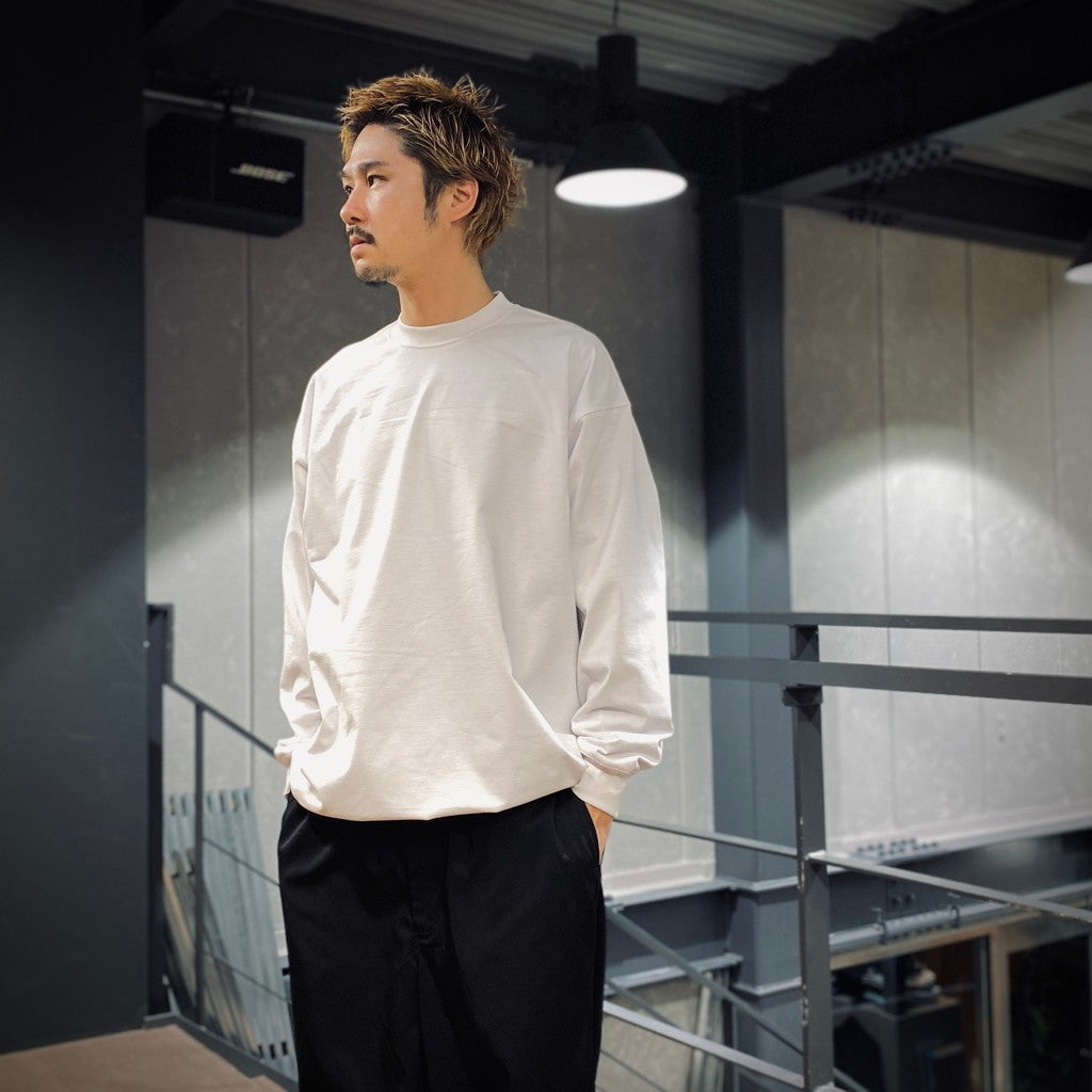 科技抽繩長袖T卹 #白色 [BE-40025]