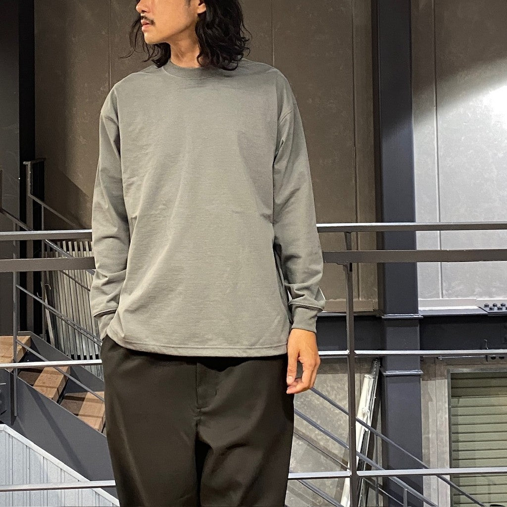 TECH CREW NECK TEE L/S #LT-GRAY [BE-31024W]