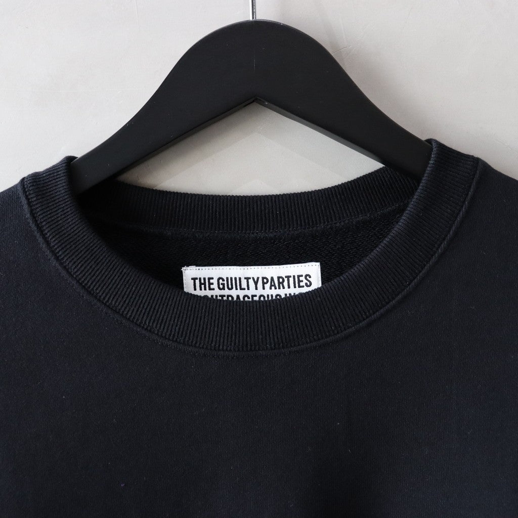 MIDDLE WEIGHT CREW NECK SWEAT SHIRT ( TYPE-2 ) #BLACK [24FW-WMC-SS08]