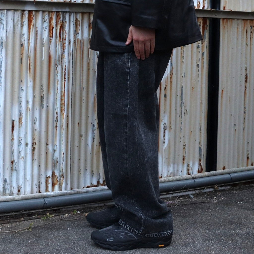 DENIM BAGGY PANTS #BLACK CHEMICAL [GH5S013D]