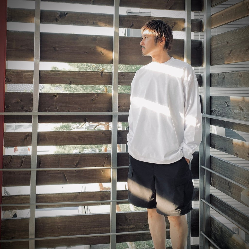 TECH DRAWSTRING TEE L/S #WHITE [BE-31025W]