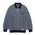 LEOPARD KNIT POLO SHIRT #BLUE [24FW-WMK-KN13]