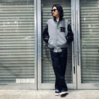LEATHER VARSITY JACKET -B- (TYPE-2) #GRAY [24FW-WMO-BL16]