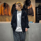 重磅全拉鍊連帽衛衣 #黑色 [25SSE-WMC-SS01]