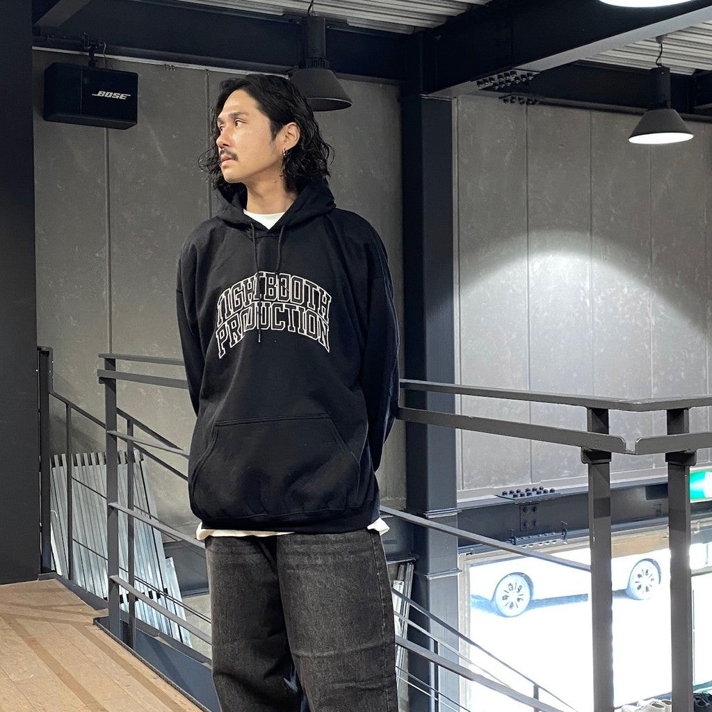 COLLEGE HOODED SWEAT SHIRT #BLACK [FW24-SW05] – cocorozashi
