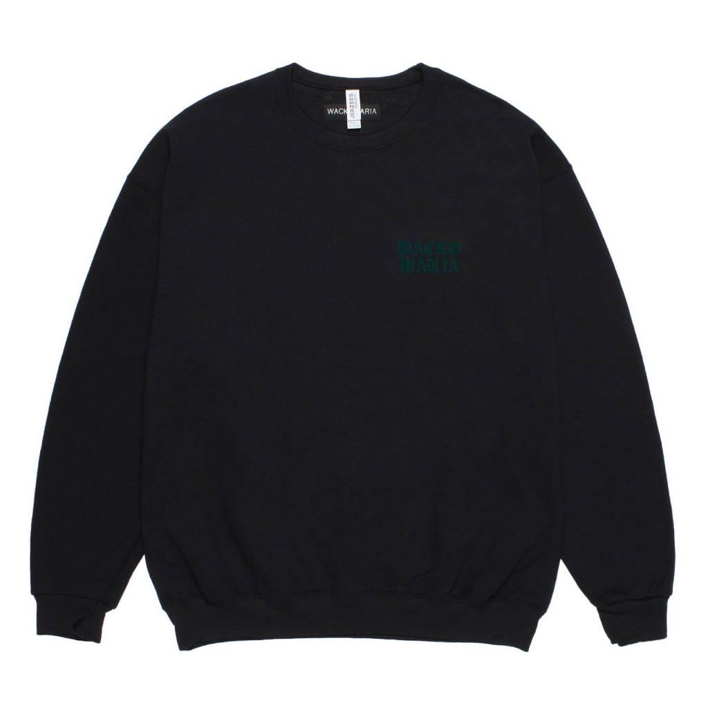 CREW NECK SWEAT SHIRT ( TYPE-2 ) #BLACK/GREEN [26SSE-WMC-SS07]