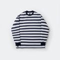 TECH DRAWSTRING BORDER L/S TEE #WHITE/NAVY [BE-33024]