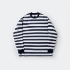 TECH DRAWSTRING BORDER L/S TEE #WHITE/NAVY [BE-33024]
