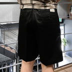 DOUBLE PLEATED CHINO SHORT TROUSERS #BLACK [24SS-WMP-PT12]