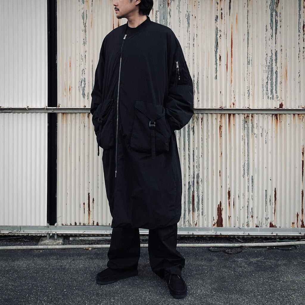 GARMENT DYE DOWN MA-1 LONG COAT 2.0 #BLACK [FST09262U0002]