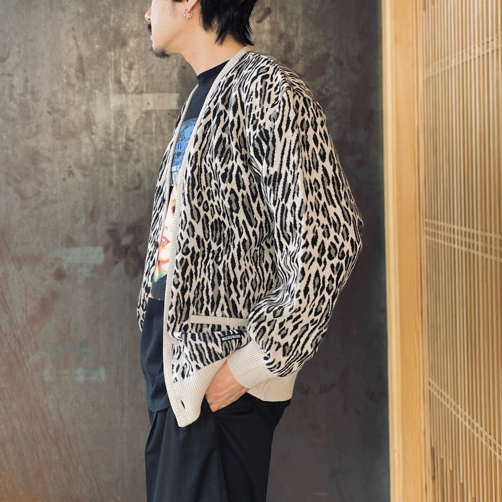 LEOPARD JACQUARD CARDIGAN ( TYPE-2 ) #IVORY [26SS-WMK-KN18]