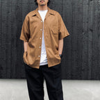 OPEN COLLAR SHIRT S/S ( TYPE-2 ) #BROWN [26SS-WMS-OC19]