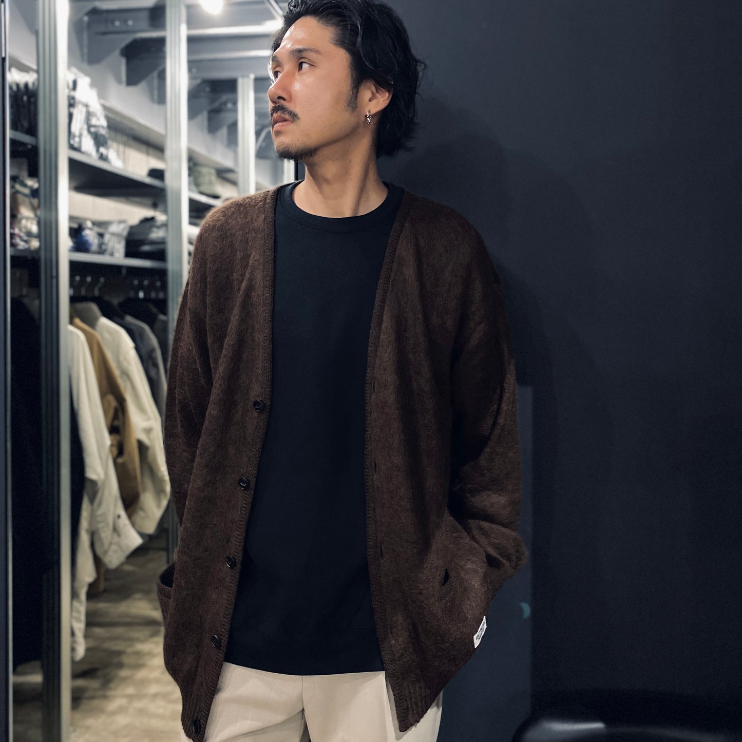 MOHAIR CARDIGAN -TYPE 1- #BROWN [23FW-WMK-KN07]