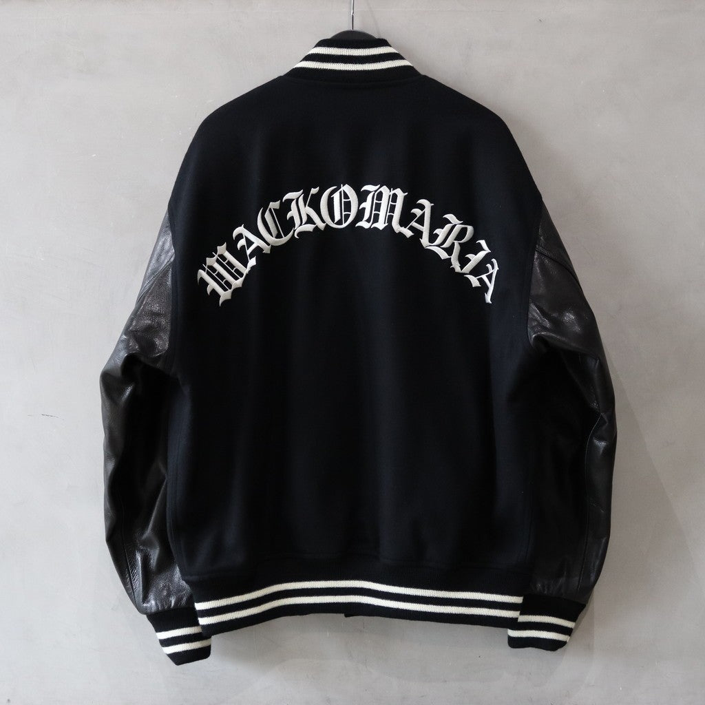 LEATHER VARSITY JACKET -B- (TYPE-2) #BLACK [24FW-WMO-BL16]