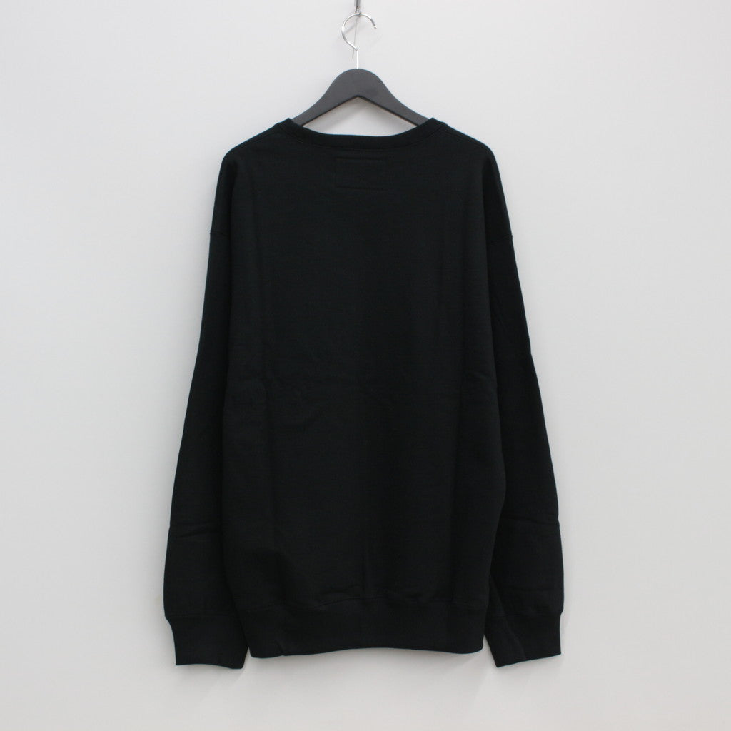 HEAVY WEIGHT CREW NECK SWEAT SHIRT #BLACK [23FWE-WMC-SS04]