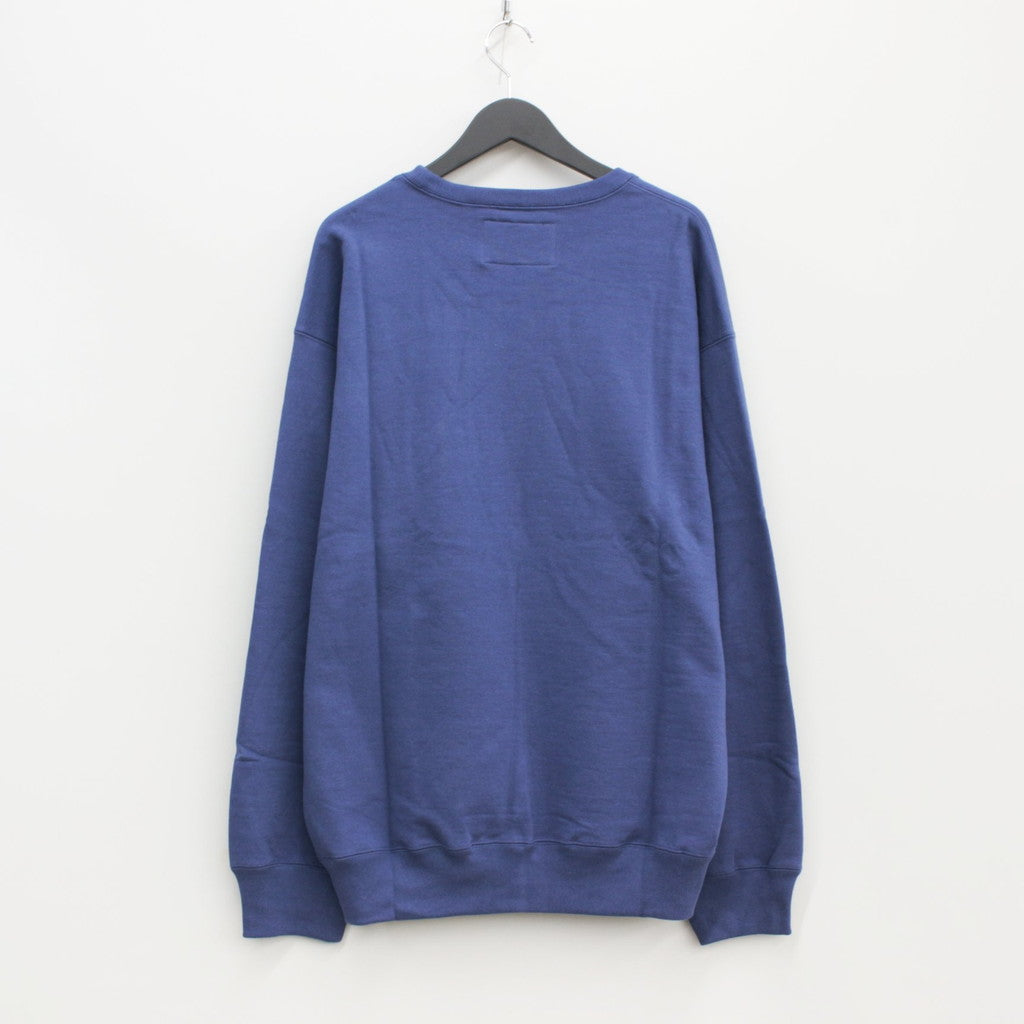 HEAVY WEIGHT CREW NECK SWEAT SHIRT #NAVY [23FWE-WMC-SS04]