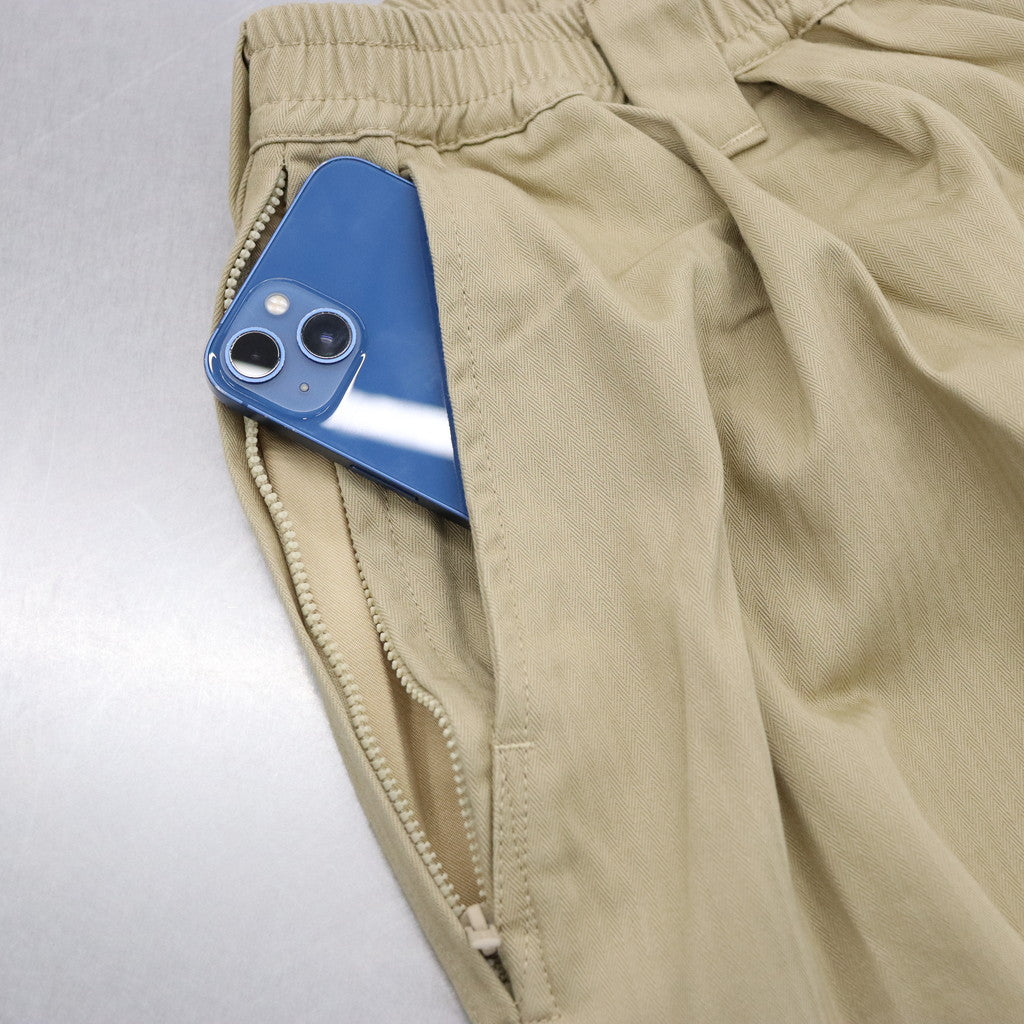 HERRINGBONE BALLOON PANTS II #BEIGE [FW23-B07]