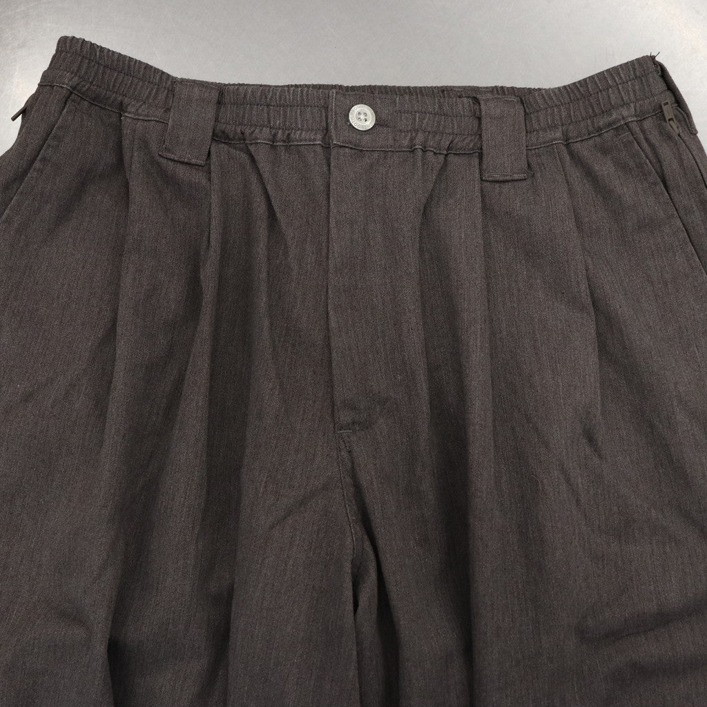 HERRINGBONE BALLOON PANTS II #CHARCOAL [FW23-B07]